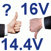 FAQ:  What is the charging voltage of the 12V battery?  16V or 14.4V?